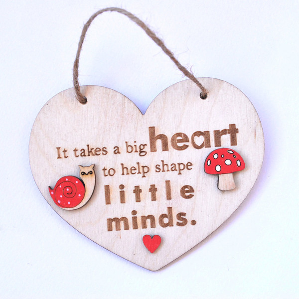Καρδιά με μήνυμα για τη δασκάλα - καρδιά, μαγνητάκια, δώρα για δασκάλες - 2