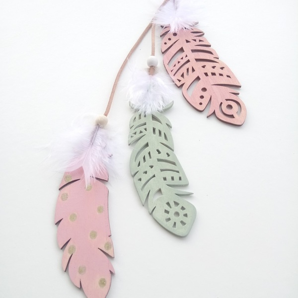 Διακοσμητικά Ξύλινα Κρεμαστά Φτερά σε Παστέλ Αποχρώσεις - φτερό, κορίτσι, κρεμαστά, διακοσμητικά, ξύλινα διακοσμητικά, κρεμαστό διακοσμητικό - 5