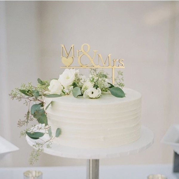 Διακοσμητικό τούρτας (Cake topper) Mr and Mrs - διακοσμητικά για τούρτες, mr & mrs - 3