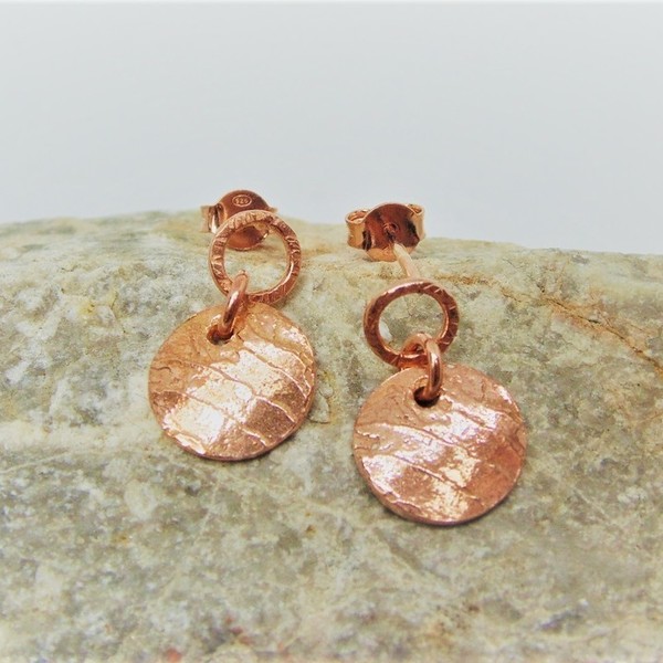 Σκουλαρίκια με κρικάκια και δίσκους coin earrings - ασήμι, επιχρυσωμένα, κύκλος, καρφωτά - 2
