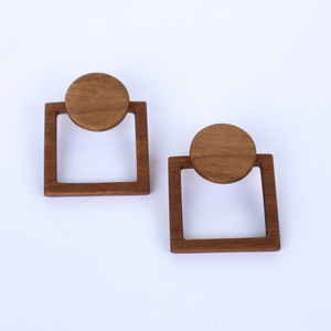 Ξύλινα καρφωτά σκουλαρίκια - ξύλο, minimal, καρφωτά, boho - 2