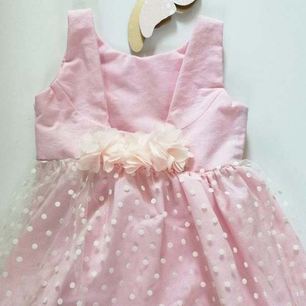 Κοριτσίστικο Βαμβακερό Φορεμα με Λουλούδια στη πλάτη. - κορίτσι, παιδικά ρούχα, βρεφικά ρούχα, 1-2 ετών - 2