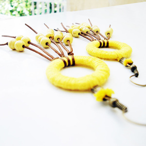 Κίτρινος χαολίτης μακριά σκουλαρίκια - statement, γυναικεία, μακριά, κρεμαστά - 5