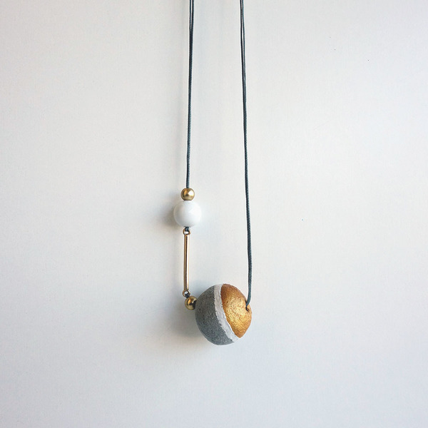 Necklace " ΣΦΑΙΡΕΣ " - ζωγραφισμένα στο χέρι, τσιμέντο, μακριά, φθηνά - 2