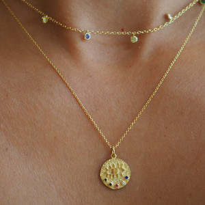 Gold evil eye necklaces small - charms, επιχρυσωμένα, ασήμι 925, μάτι, κοντά, evil eye - 2