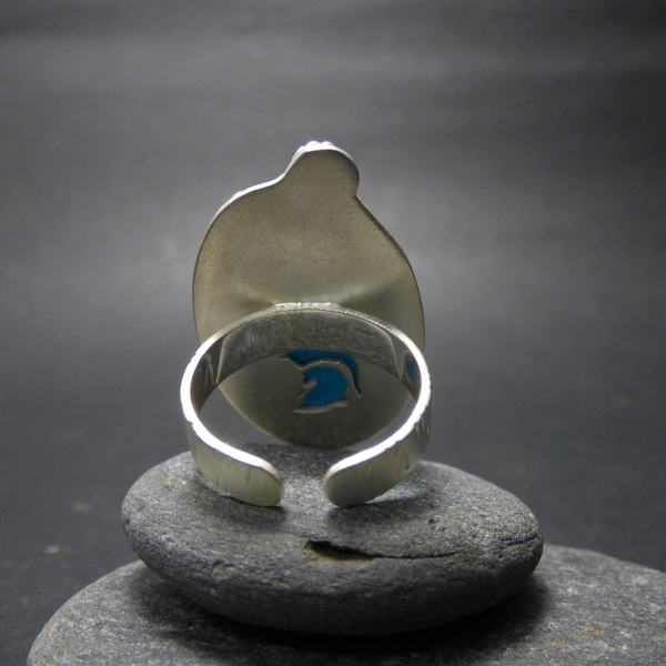 " Blue Howlite " - Χειροποίητο επάργυρο δαχτυλίδι με γαλάζιο Χαολίτη! - ιδιαίτερο, μοναδικό, μοντέρνο, κλασσικά, χειροποίητα, επάργυρα, ημιπολύτιμες πέτρες, χαολίτης, romantic, πριγκίπισσα, παραδοσιακό, απαραίτητα καλοκαιρινά αξεσουάρ, must αξεσουάρ, έργο τέχνης, γυναίκα, γυναικεία, donkey, vintage, fashion, sexy, unique, αυξομειούμενα, unisex, βραδυνά, gothic style, statement, μεγάλα - 3