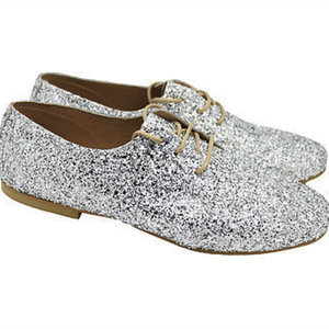 MARGO SHOES Oxfords “GLITTER DROPS” Ασημί