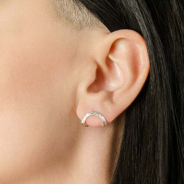 Καρφωτά σκουλαρίκια που αγκαλιάζουν το αυτί, huggie earrings studs - ασήμι, επιχρυσωμένα, καρφωτά
