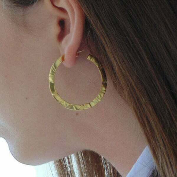 Μεγάλοι κρίκοι από ασήμι 925 big hoop earrings - ασήμι, κύκλος, κρίκοι, μεγάλα - 4