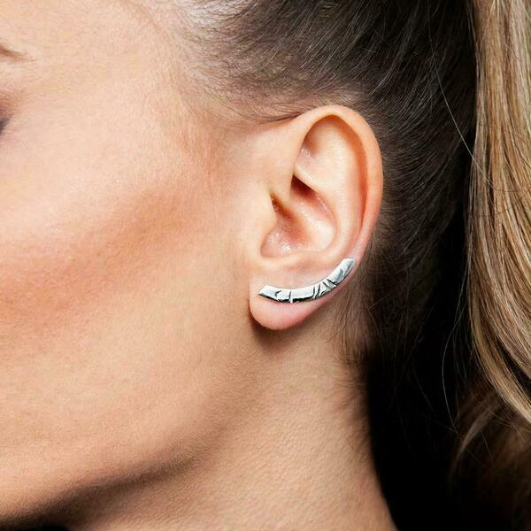 Ear climber earrings σε ασήμι 925 - ασήμι, μικρά