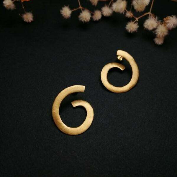 Spiral earrings, μεγάλα σκουλαρίκια καρφωτά σε ασήμι 925 - statement, ασήμι, καρφωτά - 2