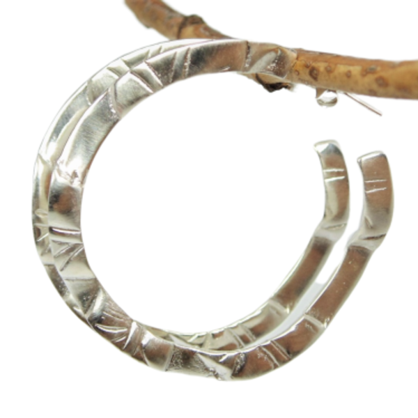 Μεγάλοι κρίκοι από ασήμι 925 big hoop earrings - ασήμι, κύκλος, κρίκοι, μεγάλα - 5