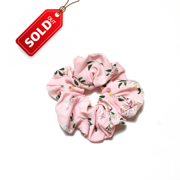 Scrunchie pink! | Λαστιχάκι μαλλιών - φλοράλ, λαστιχάκια μαλλιών