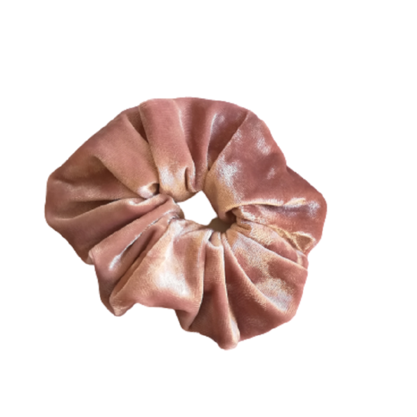 scrunchie "light pink" - βελούδο, λαστιχάκια μαλλιών - 2