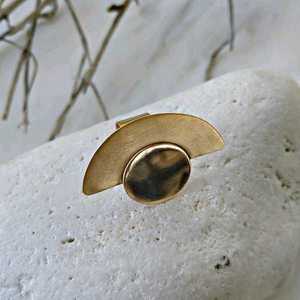 Geo/Επιχρυσωμένο χειροποίητο δαχτυλίδι - επιχρυσωμένα, μεγάλα, αυξομειούμενα, φθηνά - 2