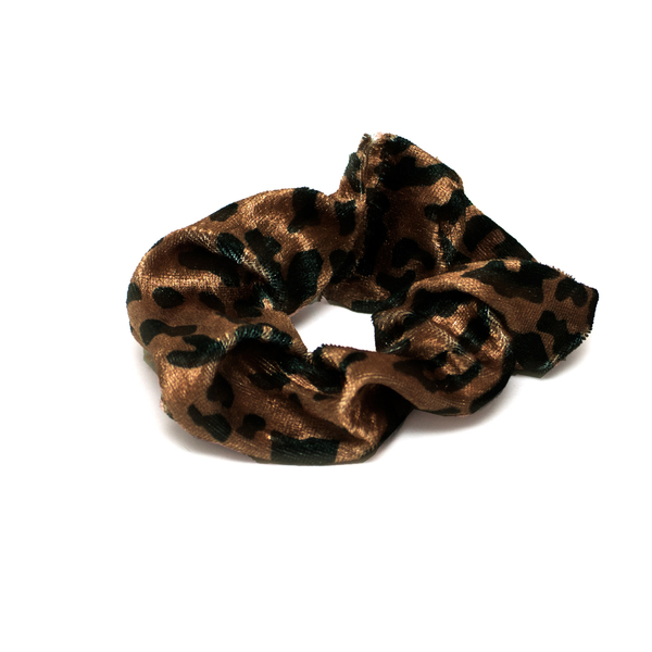 Scrunchy Velvet Leopard - λαστιχάκια μαλλιών, βελούδο
