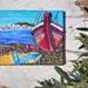 Διακοσμητικός Παραδοσιακός Πίνακας - Ψαροχώρι - πίνακες & κάδρα, πίνακες ζωγραφικής - 2