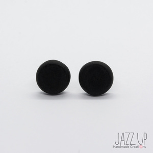 "Dots & Colors" - Μαύρα καρφωτά σκουλαρίκια από πηλό - ασήμι 925, πηλός, minimal, καρφωτά, μικρά, φθηνά - 3