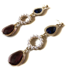 Long crystal earrings - επιχρυσωμένα, κρύσταλλα, μακριά, κρεμαστά, πέρλες - 2