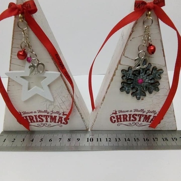 Ξυλινο χριστουγεννιατικο δεντρο χειροποιητο.Ξύλινα στολίδια Χριστουγέννων - χειροποίητα, χριστουγεννιάτικα δώρα, δώρο για γιατρό, γούρια - 4