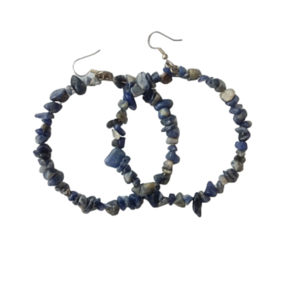Σκουλαρίκια κρίκοι lapis lazuli ημιπολύτιμος λίθος - ημιπολύτιμες πέτρες, κρίκοι, πέτρες, καθημερινό, μεγάλα