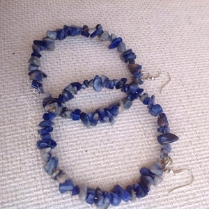 Σκουλαρίκια κρίκοι lapis lazuli ημιπολύτιμος λίθος - ημιπολύτιμες πέτρες, κρίκοι, πέτρες, καθημερινό, μεγάλα - 3