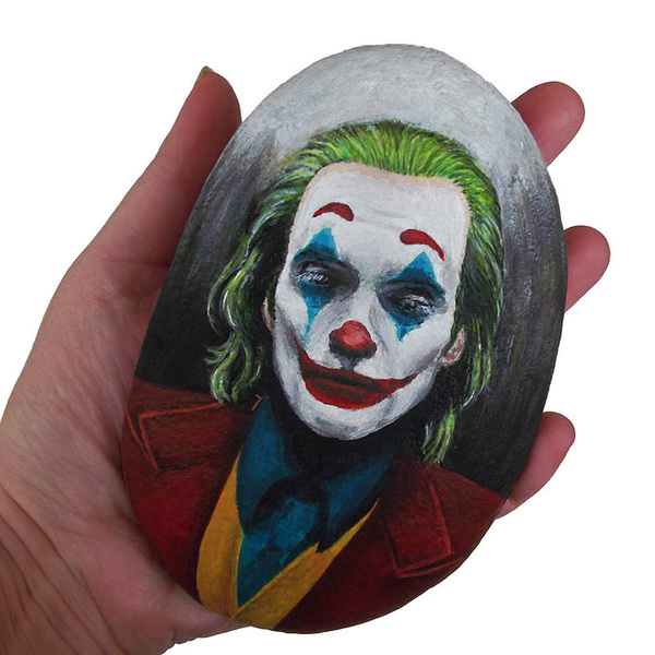 Διακοσμητική πέτρα Joker 2019, ζωγραφισμένος στο χέρι - πέτρα, δώρο, διακόσμηση, διακοσμητικές πέτρες - 3