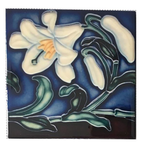 Σετ 4 τεμ. Κεραμικα σουβερ με θεμα Art Nouveau Flower χειροποίητα - σουβέρ, δώρο, είδη σερβιρίσματος