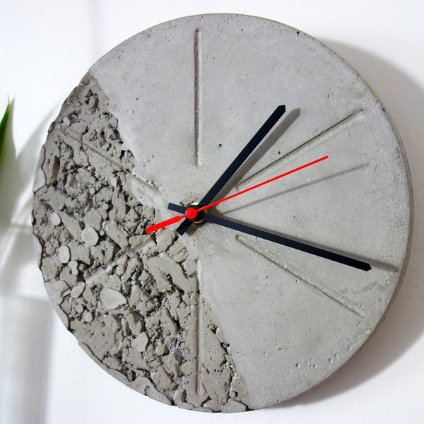 Ρολόι Τοίχου " Η ΦΘΟΡΑ ΤΟΥ ΧΡΟΝΟΥ " - μοναδικό, τοίχου, τσιμέντο, χειροποίητα, ρολόγια - 3