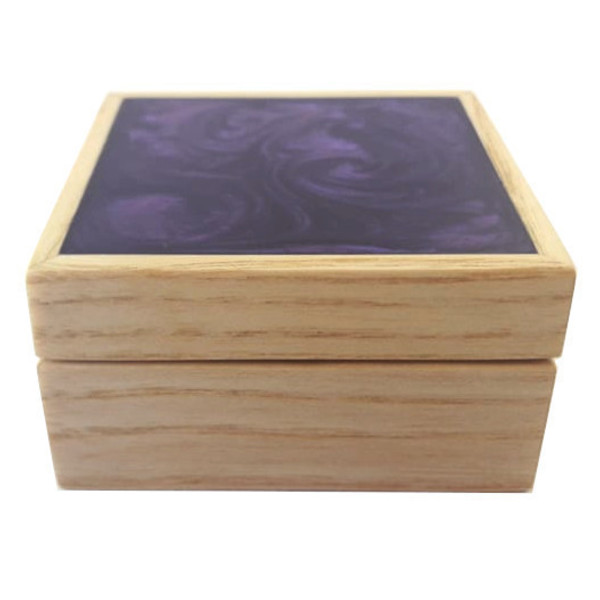 Χειροποίητο κουτί κοσμημάτων από ξύλο και ρητίνη - ξύλο, εποξική ρητίνη, κοσμηματοθήκη - 2