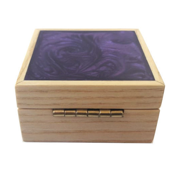 Χειροποίητο κουτί κοσμημάτων από ξύλο και ρητίνη - ξύλο, εποξική ρητίνη, κοσμηματοθήκη - 3