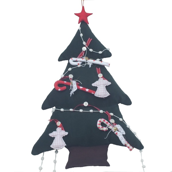 Σετ 6 χριστουγεννιάτικα στολίδια - αγγελάκια - ύφασμα, χειροποίητα, χριστουγεννιάτικα δώρα, Black Friday, στολίδια - 3