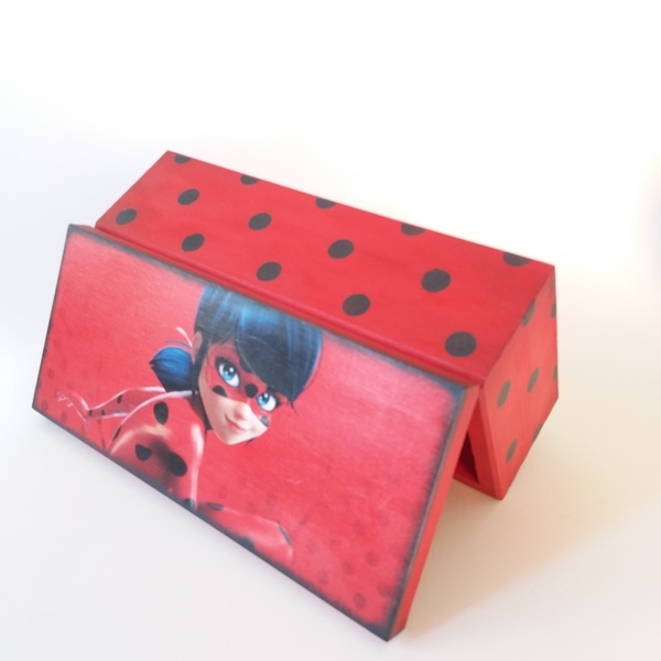 Ξύλινο κουτί τριθέσιο 21×9,5×7,5 εκ. Lady bug - κορίτσι, οργάνωση & αποθήκευση, δώρα γενεθλίων, κοσμηματοθήκη, κουτιά αποθήκευσης - 2