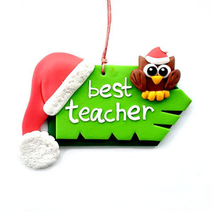 Χριστουγεννιάτικο στολίδι δέντρου για τον δάσκαλο με κουκουβάγια - χειροποίητα, χριστουγεννιάτικο, δασκάλα, στολίδια, δώρα για δασκάλες