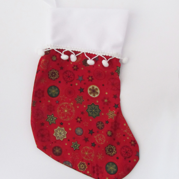 Χριστουγεννιάτικη μπότα κόκκινη με αστέρια - διακοσμητικά, προσωποποιημένα
