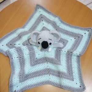Safety blanket koala - κορίτσι, αγόρι, δώρο, λούτρινα, amigurumi, κουβέρτες - 2