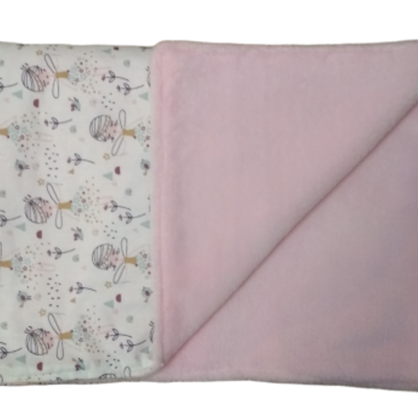 Pink Fairies χειροποίητη κουβερτούλα - βαμβάκι, κορίτσι, δώρο, δώρο γέννησης, κουβέρτες - 3