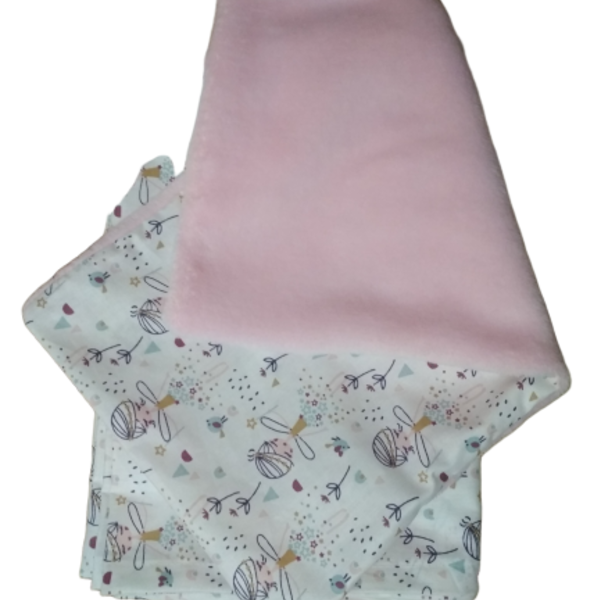 Pink Fairies χειροποίητη κουβερτούλα - βαμβάκι, κορίτσι, δώρο, δώρο γέννησης, κουβέρτες - 2