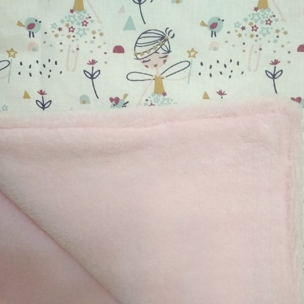Pink Fairies χειροποίητη κουβερτούλα - βαμβάκι, κορίτσι, δώρο, δώρο γέννησης, κουβέρτες - 4