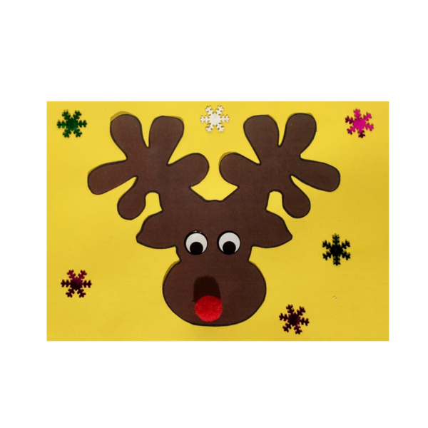 Χριστουγεννιάτικη Κάρτα Τάρανδος DIY Σετ Χειροτεχνίας - χειροποίητα, για παιδιά, ευχετήριες κάρτες