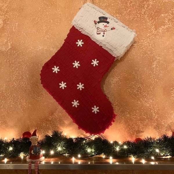 Πινιάτα χριστουγεννιάτικη κάλτσα ύψος 50 εκ. - διακόσμηση, πινιάτες, πάρτυ γενεθλίων - 2