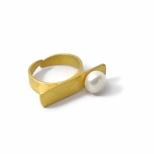 White Dream-επίχρυσο δακτυλίδι με μαργαριτάρι - αυξομειούμενα, επιχρυσωμένα, μαργαριτάρι, δώρα για γυναίκες, φθηνά, boho