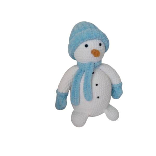 Πλεκτός <<Χιονάνθρωπος>> - δώρο, λούτρινα, παιχνίδια, amigurumi, χιονάνθρωπος - 3