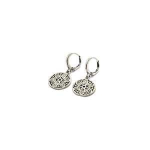 "Jasmine Mini Hoops" - Μίνιμαλ κρεμαστά σκουλαρίκια με μεταλλικά στοιχεία - επάργυρα, φλουρί, κρίκοι, μικρά, boho, μπρούντζος