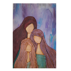 Πίνακας από πηλό "Οι τρεις αδελφές" - πίνακες & κάδρα, πηλός, χειροποίητα, πρωτότυπα δώρα