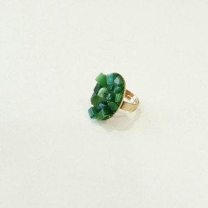 Δαχτυλίδι με πράσινες χάντρες - ημιπολύτιμες πέτρες, χειροποίητα, μεγάλα, αυξομειούμενα, φθηνά - 2