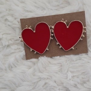 Καρδιές καρφωτά σκουλαρίκια - καρδιά, κόκκινο, δώρα αγίου βαλεντίνου, κοσμήματα