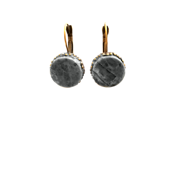 "C R E T E " Vintage Marble Earrings-Χειροποίητα Σκουλαρίκια από Μάρμαρο! - χειροποίητα, πέτρες, μακριά, μικρά, μπρούντζος, κρεμαστά