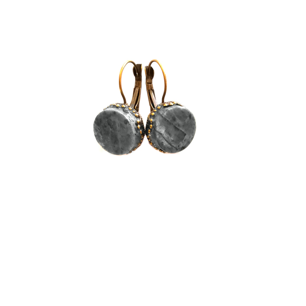 "C R E T E " Vintage Marble Earrings-Χειροποίητα Σκουλαρίκια από Μάρμαρο! - χειροποίητα, πέτρες, μακριά, μικρά, μπρούντζος, κρεμαστά - 2