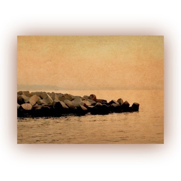 Κάδρο - Δειλινό, θάλασσα, βράχια... - πίνακες & κάδρα